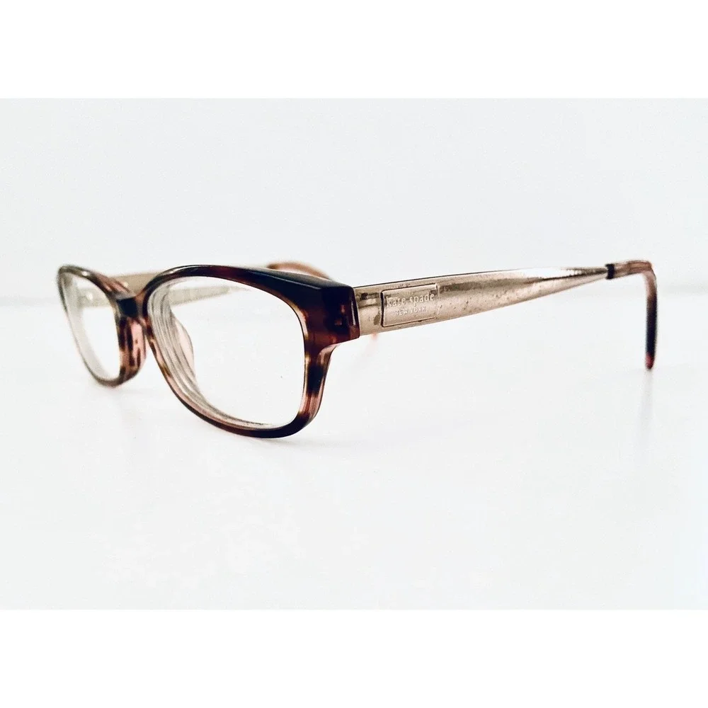 Kate Spade Brown Tortoise Cat Eye Glasses w Gold Metal Temples Leanne 1Y5 135
